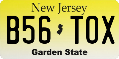 NJ license plate B56TOX