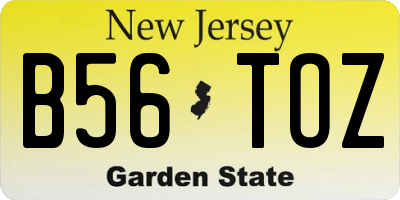 NJ license plate B56TOZ