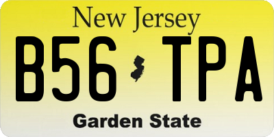 NJ license plate B56TPA
