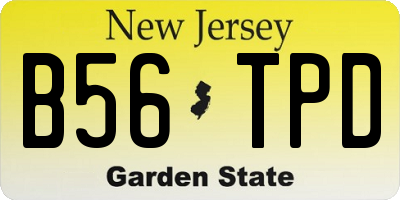 NJ license plate B56TPD