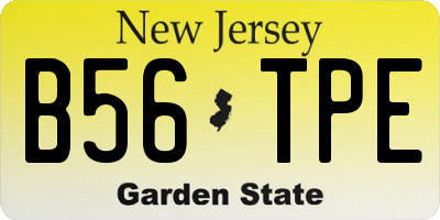NJ license plate B56TPE