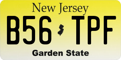 NJ license plate B56TPF