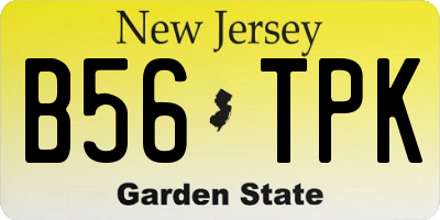 NJ license plate B56TPK