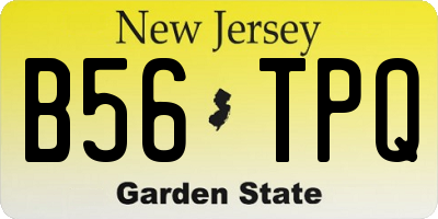 NJ license plate B56TPQ