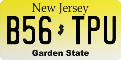 NJ license plate B56TPU