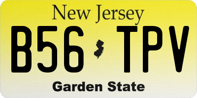 NJ license plate B56TPV
