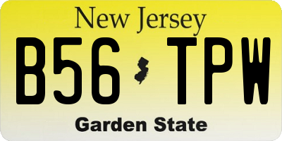 NJ license plate B56TPW