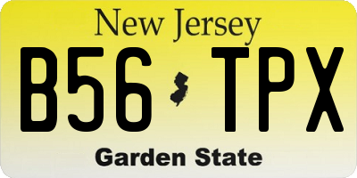 NJ license plate B56TPX