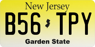 NJ license plate B56TPY