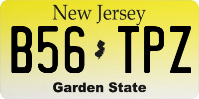 NJ license plate B56TPZ