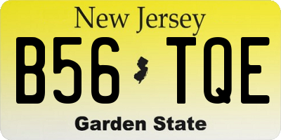 NJ license plate B56TQE