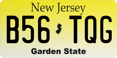 NJ license plate B56TQG