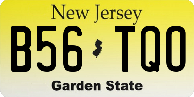 NJ license plate B56TQO