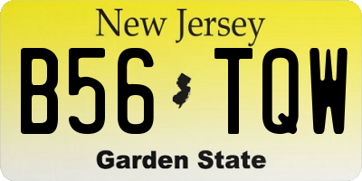 NJ license plate B56TQW