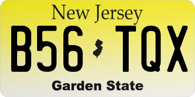 NJ license plate B56TQX