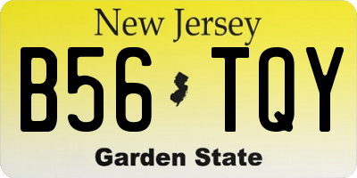 NJ license plate B56TQY