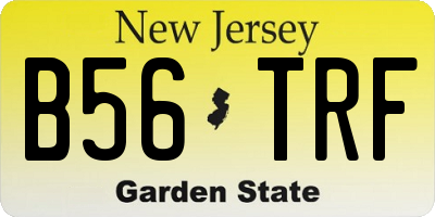 NJ license plate B56TRF