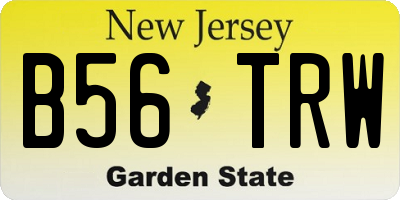 NJ license plate B56TRW
