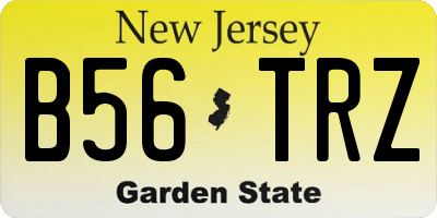 NJ license plate B56TRZ