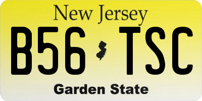 NJ license plate B56TSC