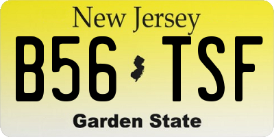 NJ license plate B56TSF
