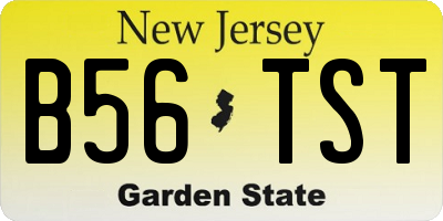 NJ license plate B56TST