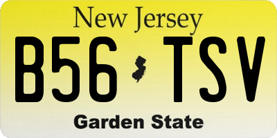 NJ license plate B56TSV