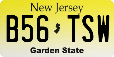 NJ license plate B56TSW