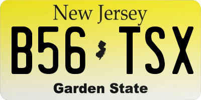NJ license plate B56TSX