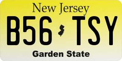 NJ license plate B56TSY