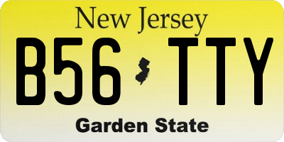 NJ license plate B56TTY