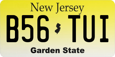 NJ license plate B56TUI