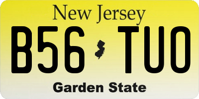 NJ license plate B56TUO