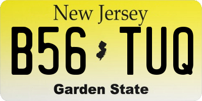 NJ license plate B56TUQ