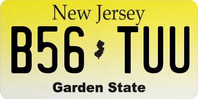NJ license plate B56TUU