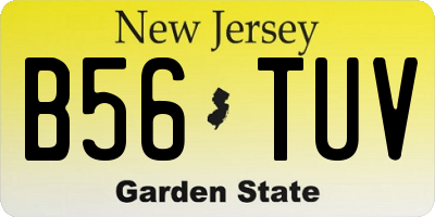 NJ license plate B56TUV