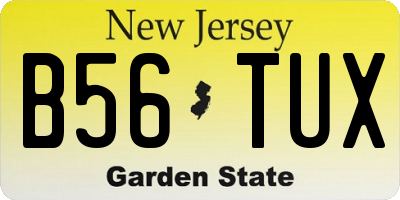 NJ license plate B56TUX