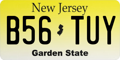 NJ license plate B56TUY