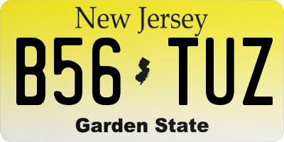 NJ license plate B56TUZ