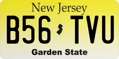 NJ license plate B56TVU