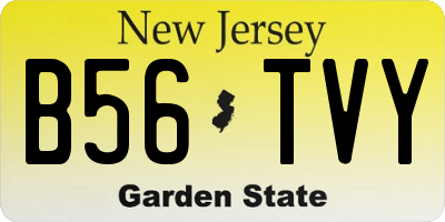 NJ license plate B56TVY