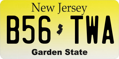 NJ license plate B56TWA