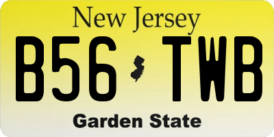 NJ license plate B56TWB