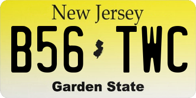 NJ license plate B56TWC