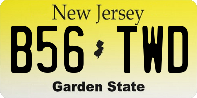 NJ license plate B56TWD