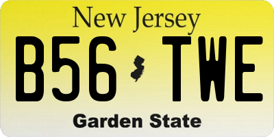 NJ license plate B56TWE