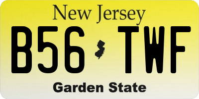 NJ license plate B56TWF