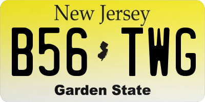 NJ license plate B56TWG