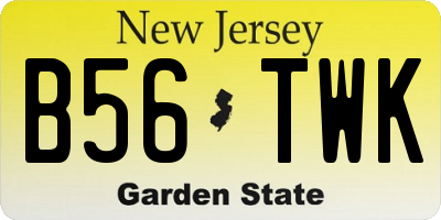 NJ license plate B56TWK
