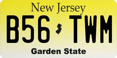NJ license plate B56TWM